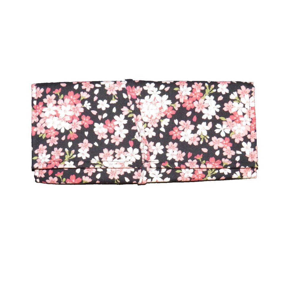 Floral Makeup Brush Roll Organizer Travel Bag - Picture 6 of 7